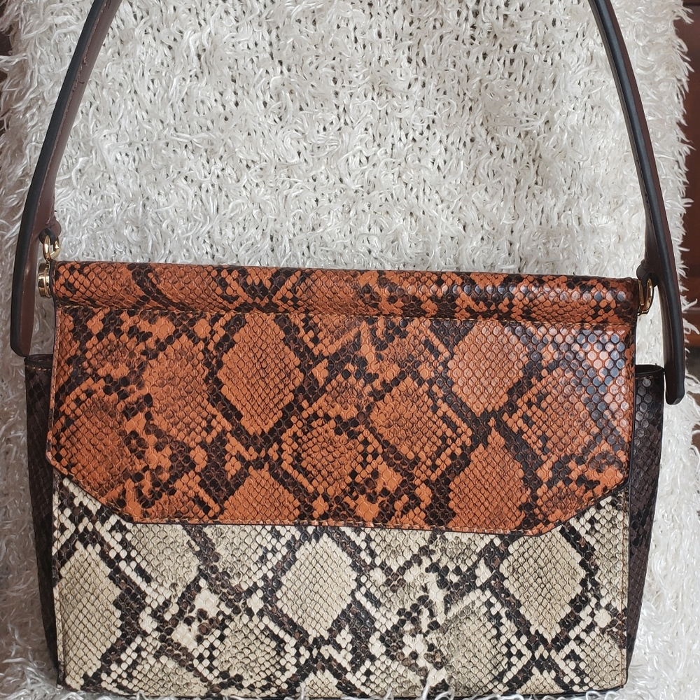 👜 Multi Colored Snake-print Handbag